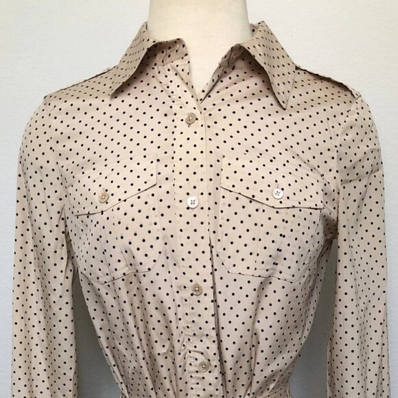 Tory Burch 100% Silk Long Sleeve Polka Dot Blush Romantic Dress, Size 12 - Picture 2 of 5